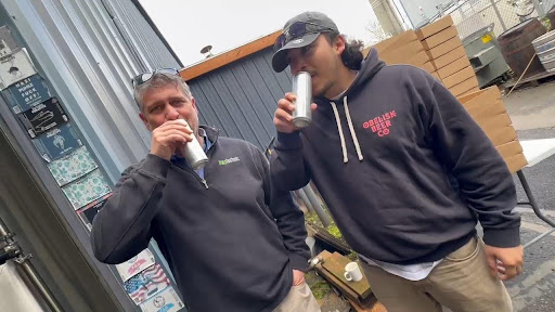 Canning day for Batch 01 with Darren (left) and Levi Cruz (right). 